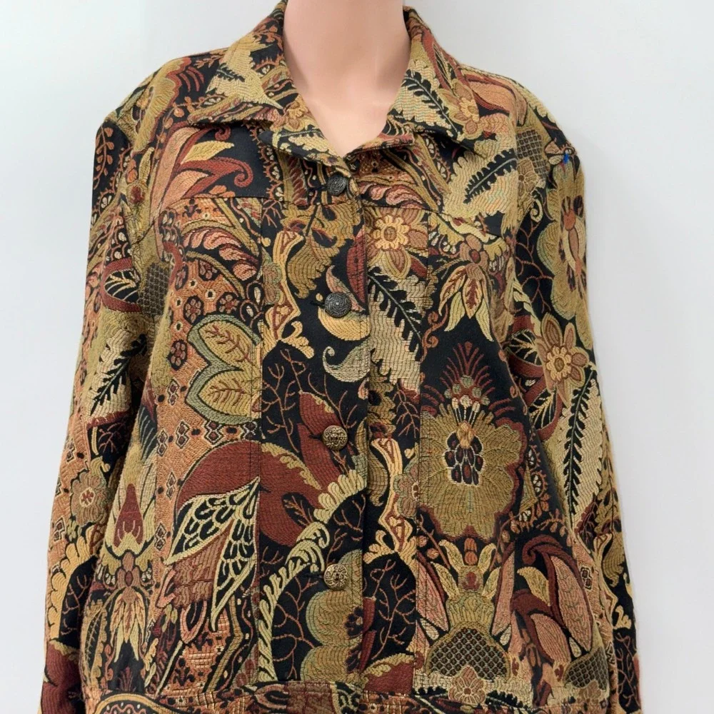 Draper's & Damon's PXL Tapestry Floral Boho Artsy Cottagecore Whimsigoth Jacket